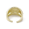 Rack Plating Brass Micro Pave Cubic Zirconia Open Cuff Rings RJEW-K257-31G-3