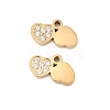 304 Stainless Steel Micro Pave Cubic Zirconia Pendants STAS-P431-36B-G-1