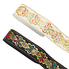 14M 2 Colors Ethnic Style Embroidery Polyester Ribbons OCOR-GA0001-54-1