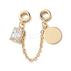 Brass Micro Pave Clear Cubic Zirconia Cable Chain European Beads KK-G531-07A-G-1
