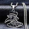 201 Stainless Steel Enamel Pendant Necklace NJEW-K253-17P-1