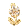 Brass Micro Pave Clear Cubic Zirconia Pendants KK-U015-09G-1