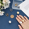 8Pcs 2 Colors 304 Stainless Steel Cuff Ring Findings FIND-ME0003-36-5