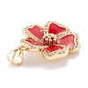 Real 18K Gold Plated Brass Micro Pave Clear Cubic Zirconia Beads Pendants ZIRC-M114-32G-E-3