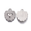 Non-Tarnish 304 Stainless Steel Textured Pendants STAS-F207-12P-2