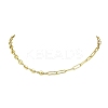 Brass Paperclip Chain Coffee Bean Chain Necklaces NJEW-JN05578-1