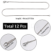 12Pcs Classic Plain 304 Stainless Steel Round Snake Chain Necklaces Set NJEW-SC0001-18-2