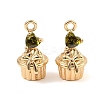 Brass Micro Pave Cubic Zirconia Pendants KK-C155-16G-04-1