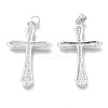 Brass Micro Pave Clear Cubic Zirconia Pendants ZIRC-O038-08P-2