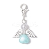 Heart Angel ABS Plastic & Acrylic Imitation Pearl Pendant Decorations HJEW-JM03160-02-4