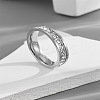 304 Stainless Steel Crystal Rhinestone Finger Rings FS-WG432ED-08-1