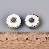 Lampwork & Brass Core European Beads LAMP-Q042-01G-3