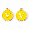Golden Plated Alloy Enamel Charms X-ENAM-S118-09V-2