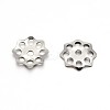 Tarnish Resistant Original Color 304 Stainless Steel Flower Bead Caps STAS-E083-05P-1