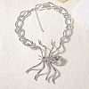 Alloy Crystal Rhinestone Halloween Spider Pendant Figaro Chain Necklaces LS-JEWB-P337-01P-1