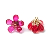 Glass Flowers Pendants PALLOY-MZ00629-3