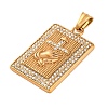 304 Stainless Steel Rhinestone Pendants STAS-P372-04G-2