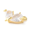 Brass Micro Pave Cubic Zirconia Charms KK-S513-04G-2
