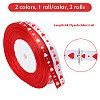 2 Rolls 2 Colors Heart Pattern Polyester Ribbon OCOR-CA0001-34-2