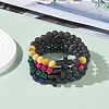 Cross Beads Stretch Bracelets Set for Women BJEW-JB07150-2