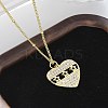 Brass Micro Pave Clear Cubic Zirconia Hollow Star Heart Pendant Necklaces for Women NJEW-M088-01G-02-1