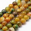 Natural Striped Agate/Banded Agate Bead Strands G-K155-A-10mm-08-1