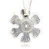 Antique Silver Plated Alloy Enamel Flower Pendants LS-ENAM-N021-04-2