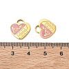 Valentine's Day 304 Stainless Steel Enamel Pendants STAS-B142-06G-3