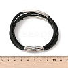 Braided Microfiber Leather Multi-strand Bracelets for Men BJEW-Z081-02P-5