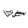 Tarnish Resistant 304 Stainless Steel Triangle Huggie Hoop Earrings STAS-H156-02C-P-3