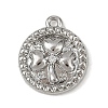 Brass Pave Clear Cubic Zirconia Pendants KK-L238-06P-1