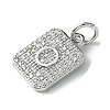 Rack Plating Brass Micro Pave Clear Cubic Zirconia Charms KK-G501-01O-P-2