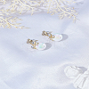 1 Pair Alloy Rhinestione Stud Earrings EJEW-LP0004-94-3