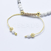 Natural Howlite Braided Bead Bracelets BJEW-I258-E04-2