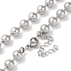 Non-Tarnish 304 Stainless Steel Round Beads Necklace for Women NJEW-B107-01B-P-2