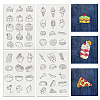 4 Sheets 11.6x8.2 Inch Stick and Stitch Embroidery Patterns DIY-WH0455-138-1