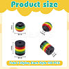 300Pcs 2 Styles Ghana Jamaica Reggae Stripe Resin Beads RESI-UN0001-07-3