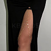 Iron Crystal Rhinestone Elastic Tape Layered Tassel Leg Chains FS-WG04B60-09-1