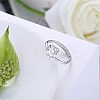 Adjustable 925 Sterling Silver Cubic Zirconia Finger Rings RJEW-BB20774-6-4
