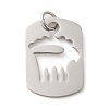 Non-Tarnish Hollow 304 Stainless Steel Pendants STAS-C086-04D-P-1