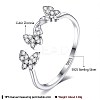 Anti-Tarnish Rhodium Plated 925 Sterling Silver Cuff Rings RJEW-BB66961-6