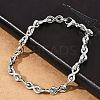 304 Stainless Steel Infinity Link Chain Bracelets for Women Men BJEW-F488-53A-P-2
