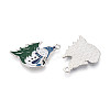 Christmas Rack Plating Alloy Enamel Snowman Pendants ENAM-T024-71A-P-2