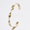 304 Stainless Steel Cuff Bangles BJEW-I244-26G-1