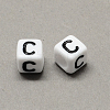 Large Hole Acrylic Letter European Beads SACR-Q103-7mm-01C-2