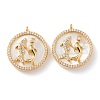 Real 18K Gold Plated Brass Micro Pave Clear Cubic Zirconia Pendants ZIRC-Z007-22B-1
