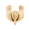304 Stainless Steel Circular & Rod-shaped Open Cuff Rings RJEW-C095-01G-2