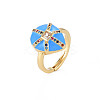 Adjustable Brass Micro Pave Colorful Cubic Zirconia Finger Rings RJEW-S044-168-NF-4