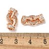 Brass Clear Cubic Zirconia Fold Over Clasps LS-KK-Q019-07RG-3