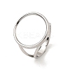 Non-Tarnish 304 Stainless Steel Open Cuff Pad Ring Settings RJEW-Z018-41P-1